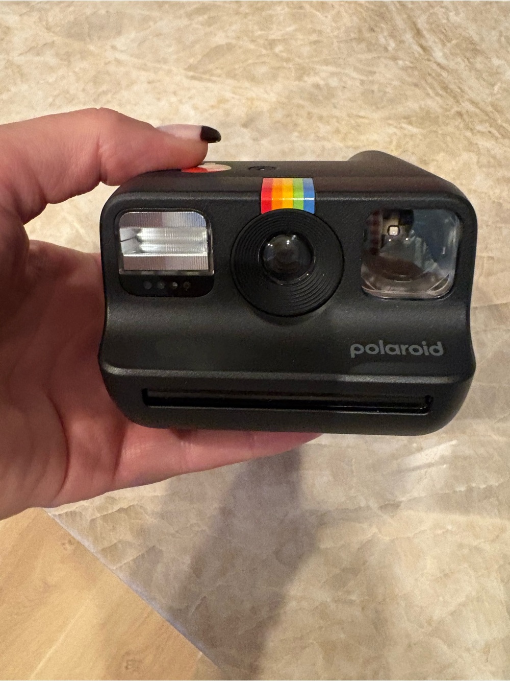 Polaroid Instant Camera in Black with Rainbow Accent